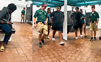 hombre atrapados en el baño de un centro comercial en usa😱