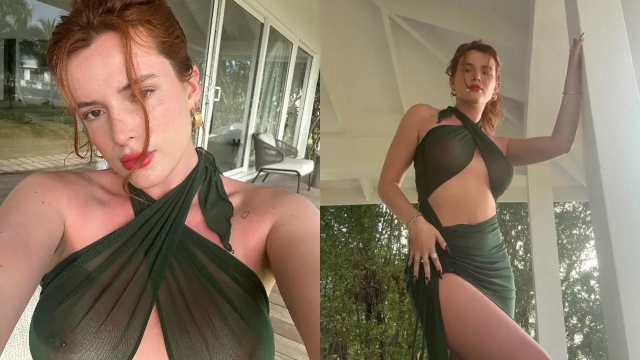 Bella Thorne — transparente vestido pechos fotos