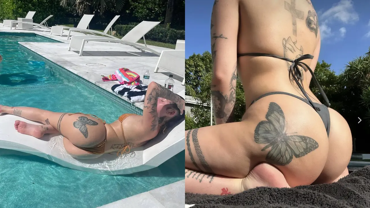 Bhad Bhabie — sensual trasero bikini piscina OnlyFans fotos