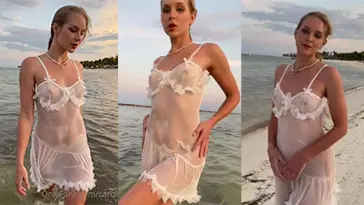 Caroline Zalog — desnuda playa mojado transparente video de OnlyFans