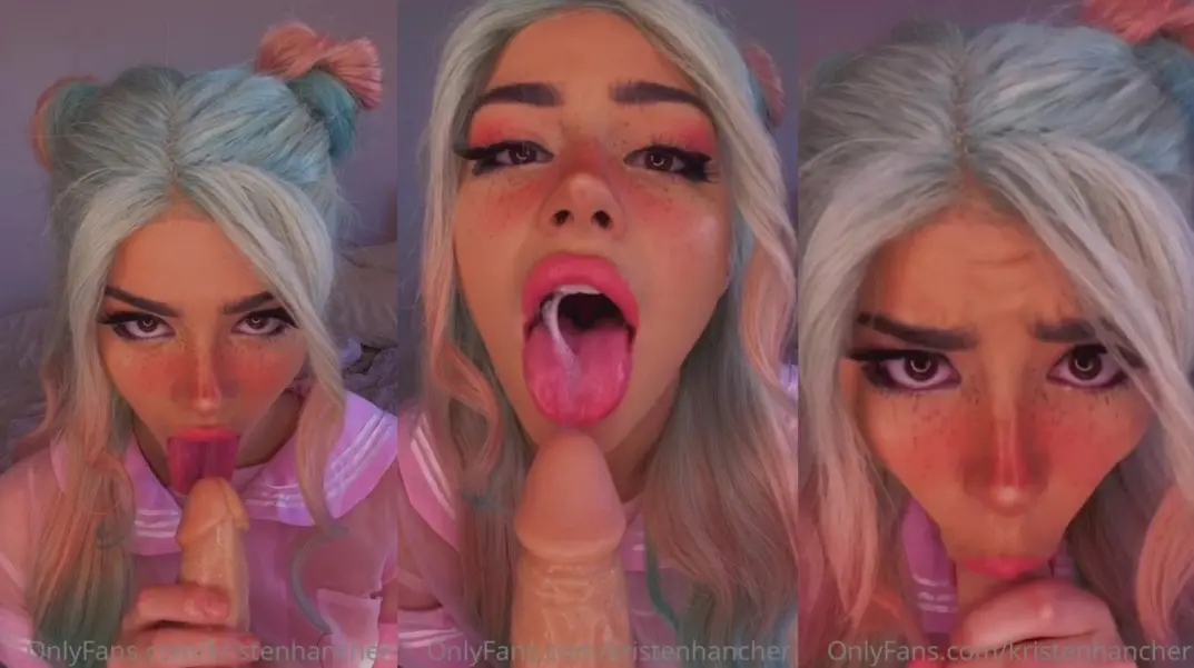 Kristen Hancher — Sloppy sexo oral Deepthroat video de OnlyFans