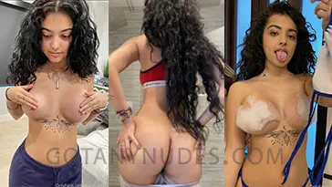Malu Trevejo — desnuda sin camiseta provocación pechos IG Live video