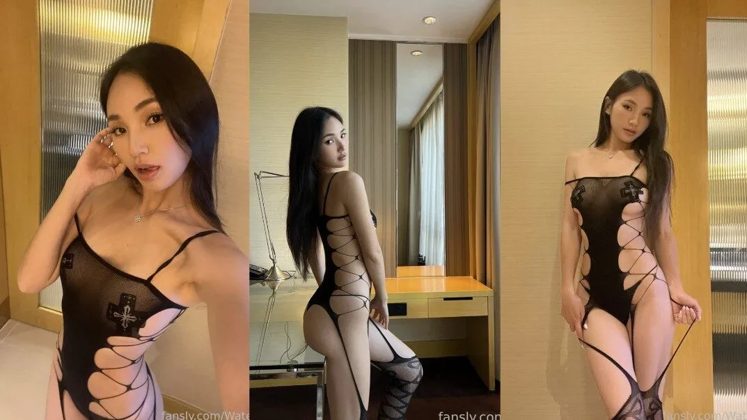 Waterlynn — Lace Bodysuit sensual lencería Fansly fotos
